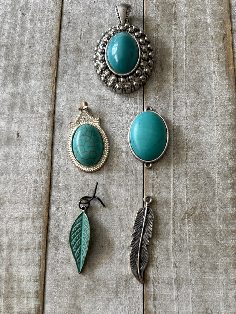 Turquoise Oval Pendant Necklace Charms - Women's Jewelry